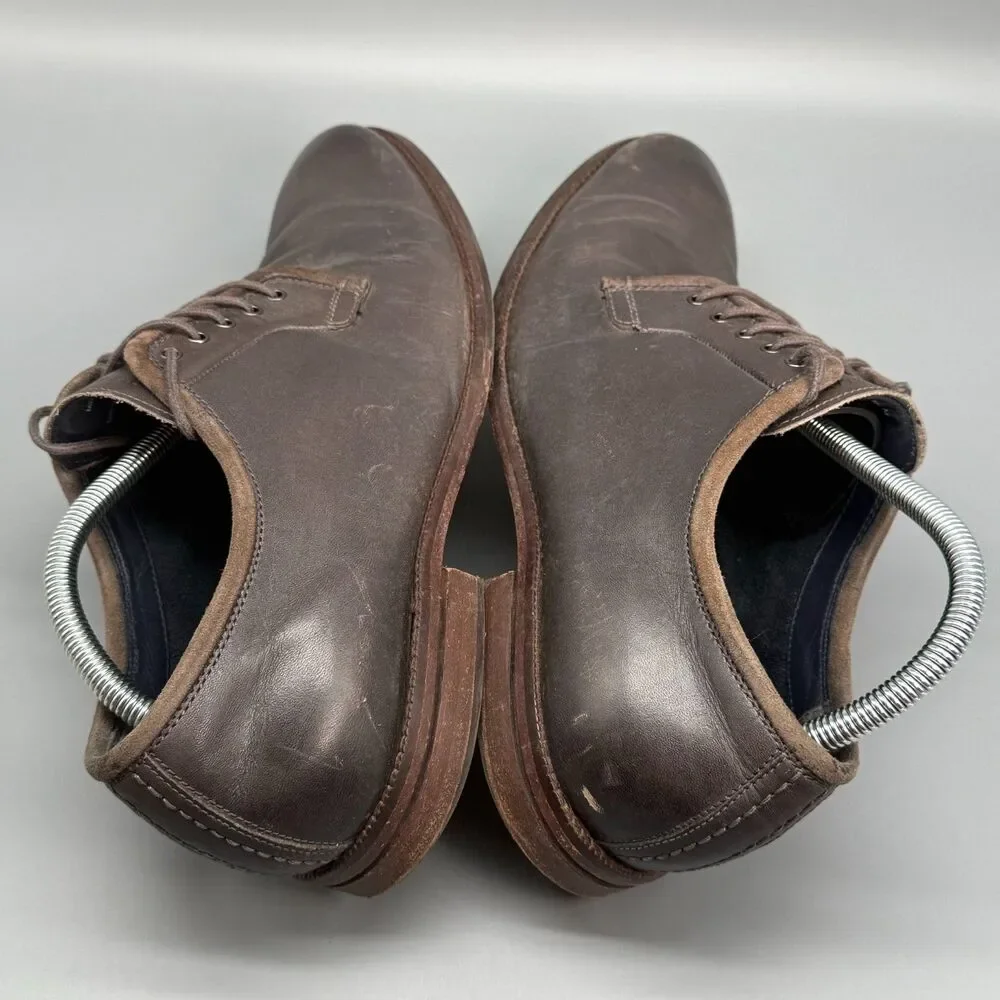 Cole Haan Warner Grand Mens 10.5 Brown Soft Leather Dress Shoes Lace Low Oxford
